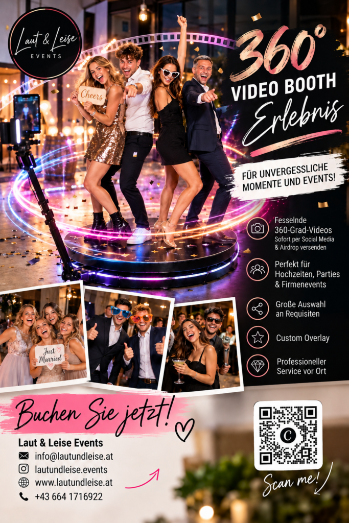 360° Video Booth Erlebnis Flyer